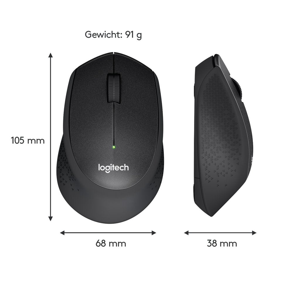 Logitech M330 Silent | Draadloze Muis | Rechtshandig | RF | 1000 DPI | Zwart - Matmuis - Matmuis