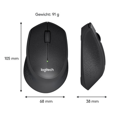 Logitech M330 Silent | Draadloze Muis | Rechtshandig | RF | 1000 DPI | Zwart - Matmuis - Matmuis