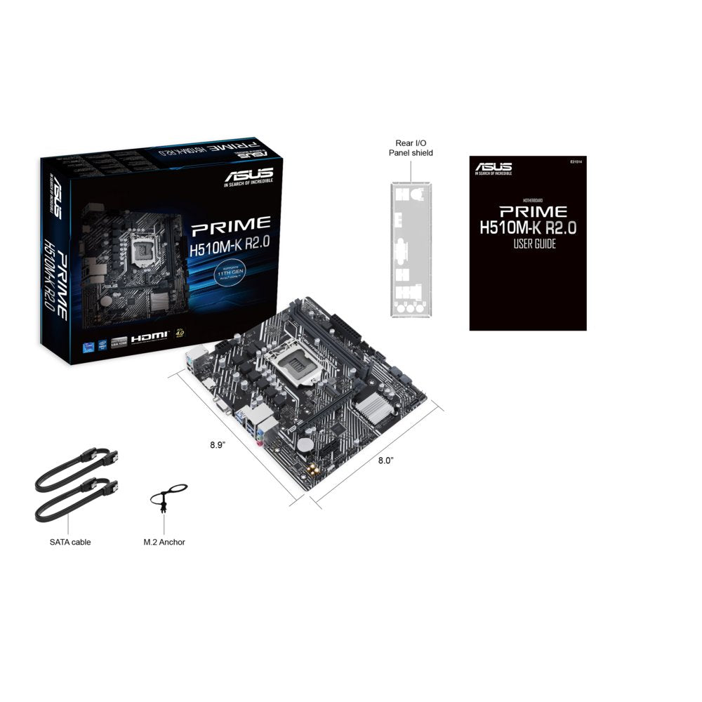ASUS PRIME H510M-K R2.0 | Socket LGA 1200 | Intel H470 | 4xDDR4 | Micro-ATX | Moederbord - Matmuis - Matmuis