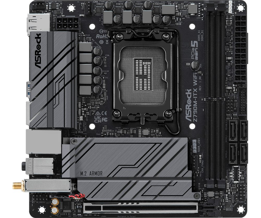 Asrock Z790M-ITX WiFi | Socket LGA 1700 | Intel Z790 | 2xDDR5 | Mini-ITX | Moederbord - Matmuis - Matmuis