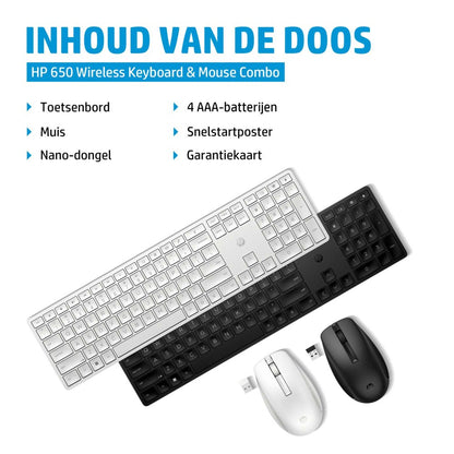 HP 650 | Draadloze Muis en Toetsenbordcombo | QWERTY - Matmuis - Matmuis