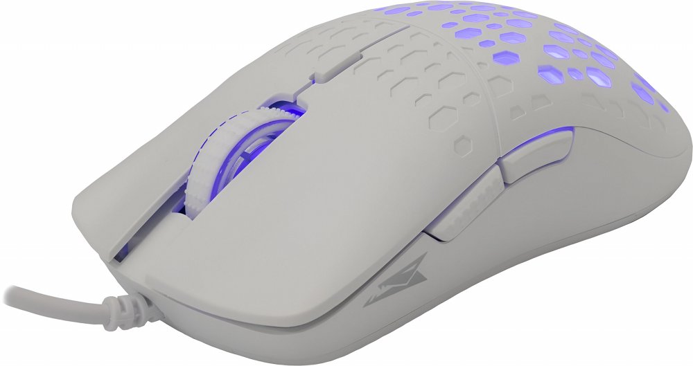 Baracuda OCTOPUS RGB | Bekabelde Gaming Muis | Rechtshandig | USB-A | 3600 DPI | Wit - Matmuis