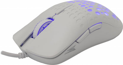 Baracuda OCTOPUS RGB | Bekabelde Gaming Muis | Rechtshandig | USB-A | 3600 DPI | Wit - Matmuis