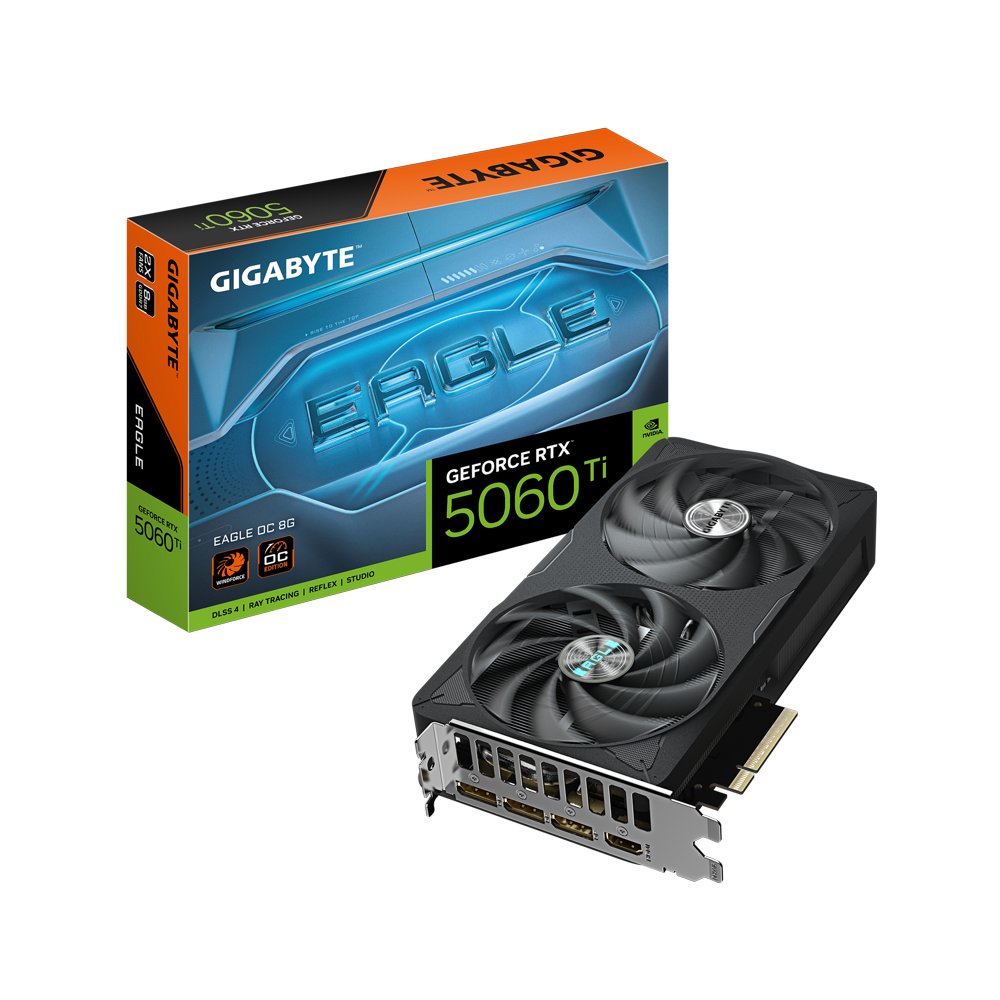 GIGABYTE GeForce RTX 5060 Ti EAGLE OC | 8GB GDDR7 | DLSS 4 | Videokaart | Nvidia GPU - Matmuis - Matmuis