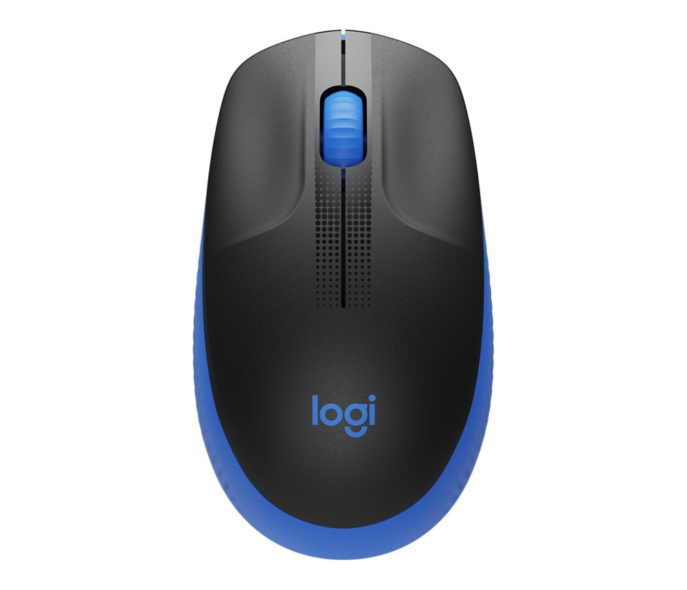 Logitech M190 | Draadloze Muis | Links- en Rechtshandig | RF | 1000 DPI | Zwart/Blauw - Matmuis - Matmuis