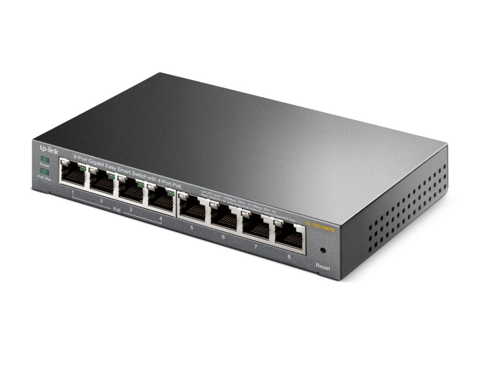 TP-Link TL-SG108PE | 8-Poorts Gigabit Easy Smart Switch | 4x PoE+ | Managed