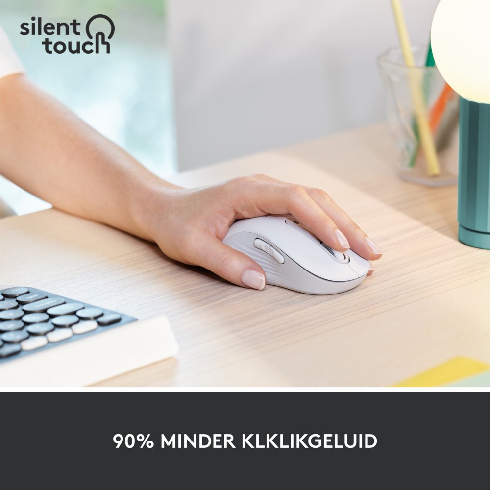 Logitech Signature M650 | Draadloze Muis | Linkshandig | RF + Bluetooth | 2000 DPI | Wit - Matmuis - Matmuis