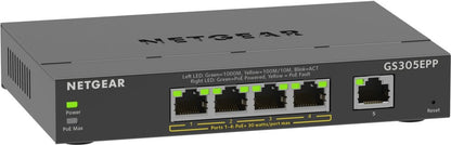 GS305EPP-100PES | 5-poorts Gigabit Smart Managed Plus PoE+ Switch | 120W PoE-vermogen | VLAN/QoS | Webbeheer - Matmuis