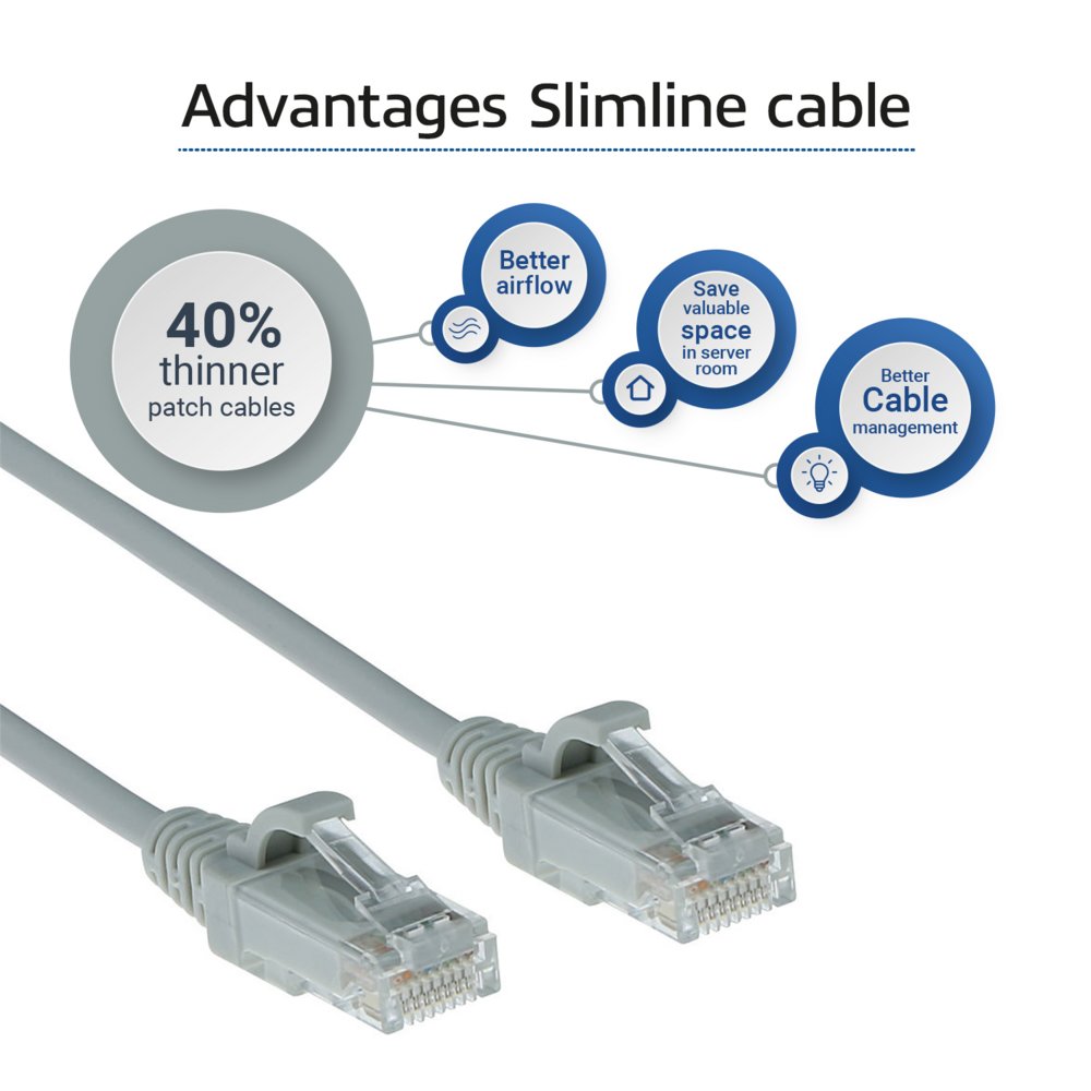 ACT netwerkkabel | Cat6 | U/UTP (UTP) | 0,5 m | Grijs | DC9000 - Matmuis - Matmuis