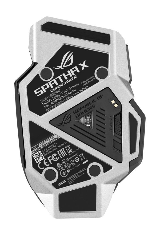ASUS ROG Spatha X | Draadloze Gaming Muis | Rechtshandig | RF + USB-A | 19000 DPI | Zwart - Matmuis - Matmuis
