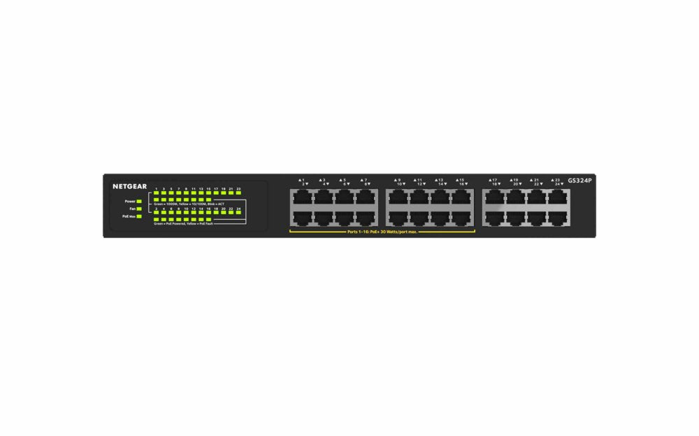 NETGEAR GS324P | Unmanaged | Gigabit Ethernet (10/100/1000 Mbps) | Power over Ethernet (PoE) | 1U - Matmuis