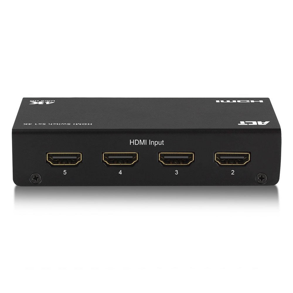 ACT AC7840 HDMI Switch | 5 Ingangen | 1 Uitgang | 4K @ 30Hz | Inclusief Afstandsbediening - Matmuis - Matmuis
