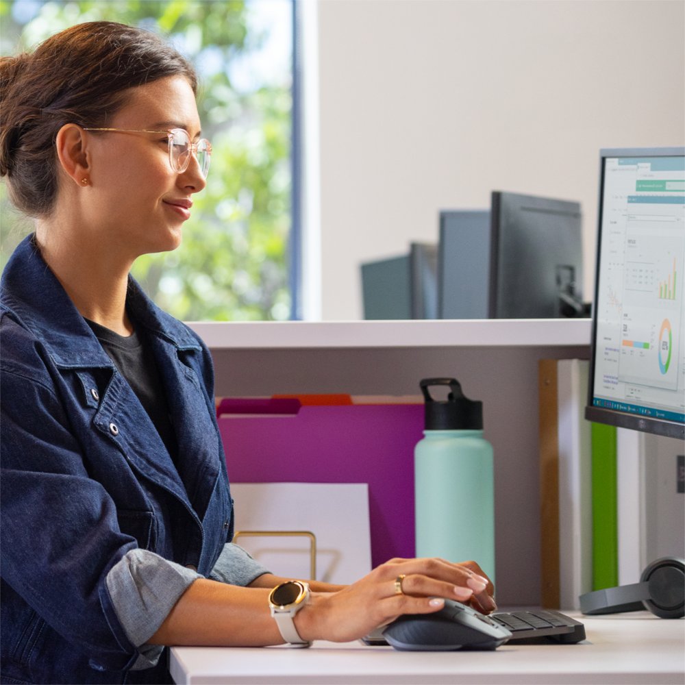 Logitech MX Keys Combo for Business Gen 2 | Draadloze Toetsenbord- en Muis-combo | RF / Bluetooth | QWERTY US International | Grafiet - Matmuis - Matmuis