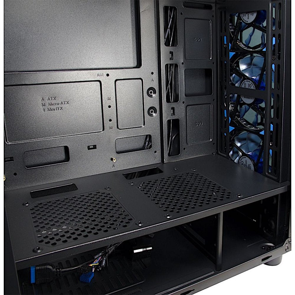 Inter-Tech CXC2 Blue Light | Midi Tower Case | Zwart - Matmuis
