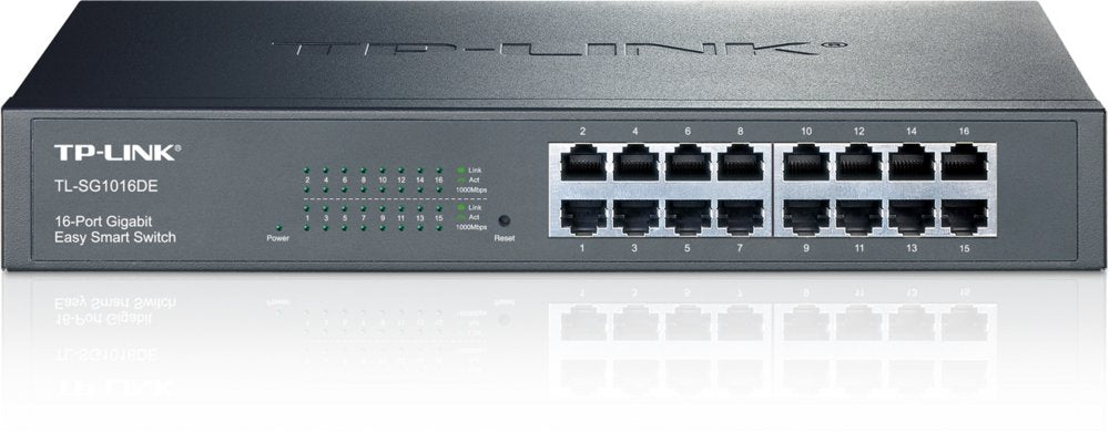 TP-LINK TL-SG1016DE | Managed L2 Gigabit Ethernet Switch | 16 Poorten | Zwart - Matmuis