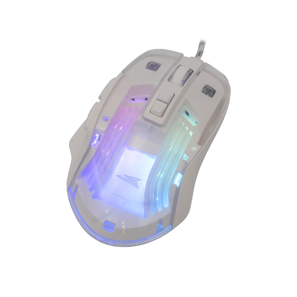 Baracuda ANGLERFISH RGB | Bedrade Gaming Muis | USB-A | 7200 DPI | Wit - Matmuis - Matmuis