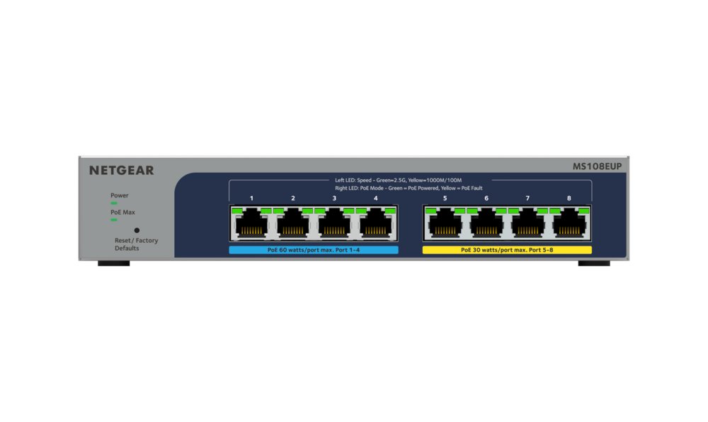 NETGEAR Ultra60 PoE++ Plus Switch | 8 Poorten | Multi-Gigabit (2.5G) Ethernet - Matmuis