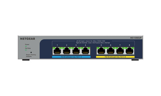 NETGEAR Ultra60 PoE++ Plus Switch | 8 Poorten | Multi-Gigabit (2.5G) Ethernet - Matmuis