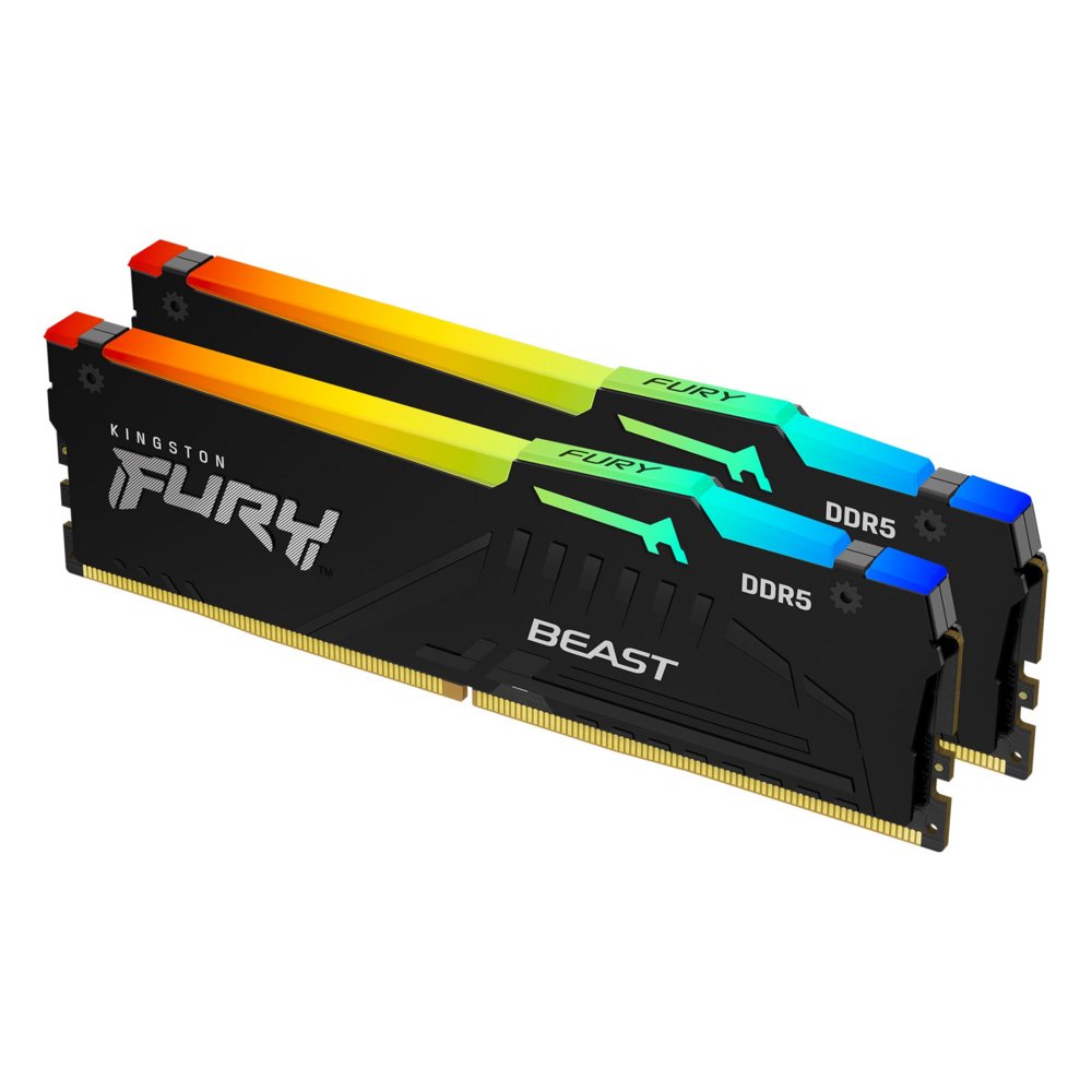 Kingston Technology Fury Beast RGB | 64GB 2x32GB DDR5 | 5600MHz | DIMM | CL40 | Geheugenmodule | RAM - Matmuis - Matmuis