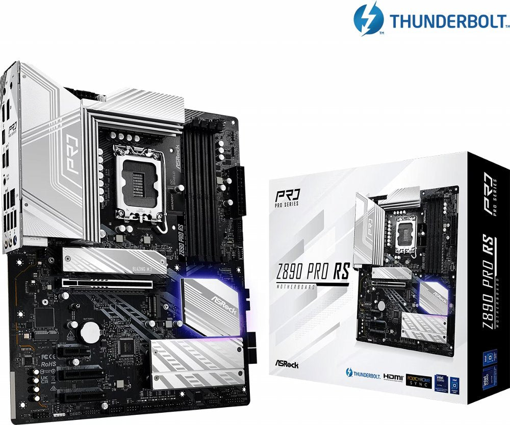 Asrock Z890 Pro RS | Socket LGA 1851 | Intel Z890 | 4xDDR5 | ATX | Moederbord - Matmuis - Matmuis