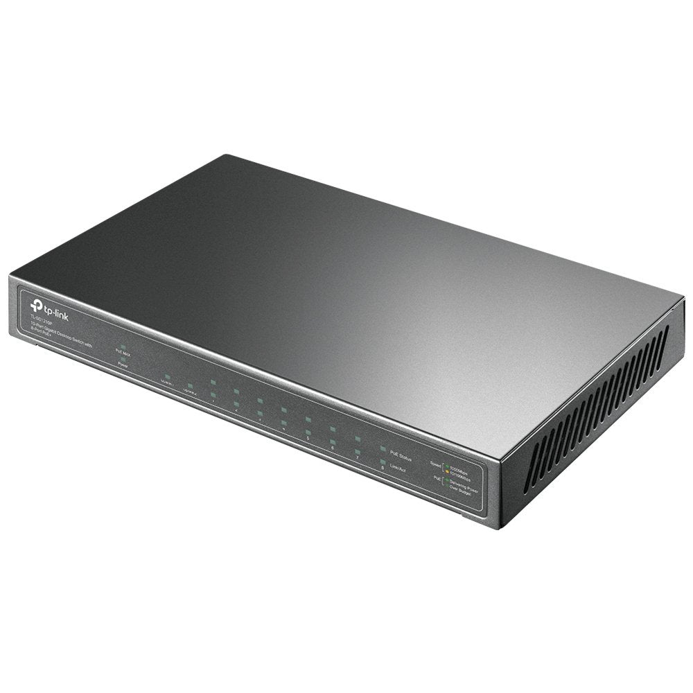 TP-Link TL-SG1210P | Unmanaged Switch | 10 Poorten | Gigabit Ethernet (10/100/1000 Mbps) | PoE | Grijs - Matmuis