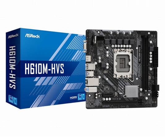 Asrock H610M-HVS Intel H610 | Socket LGA 1700 | Intel H610 | 2xDDR4 | Micro-ATX | Moederbord - Matmuis - Matmuis