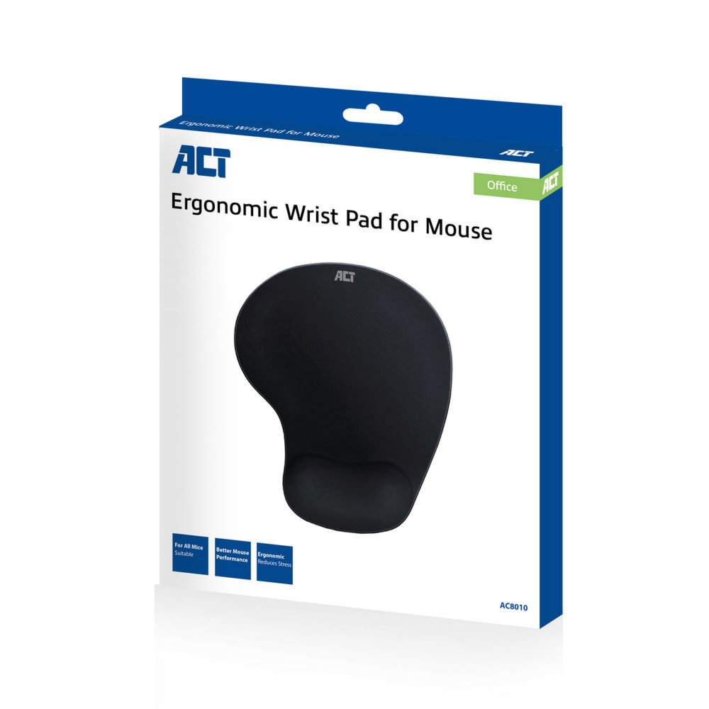 ACT AC8010 | Ergonomische Muismat | Zwart