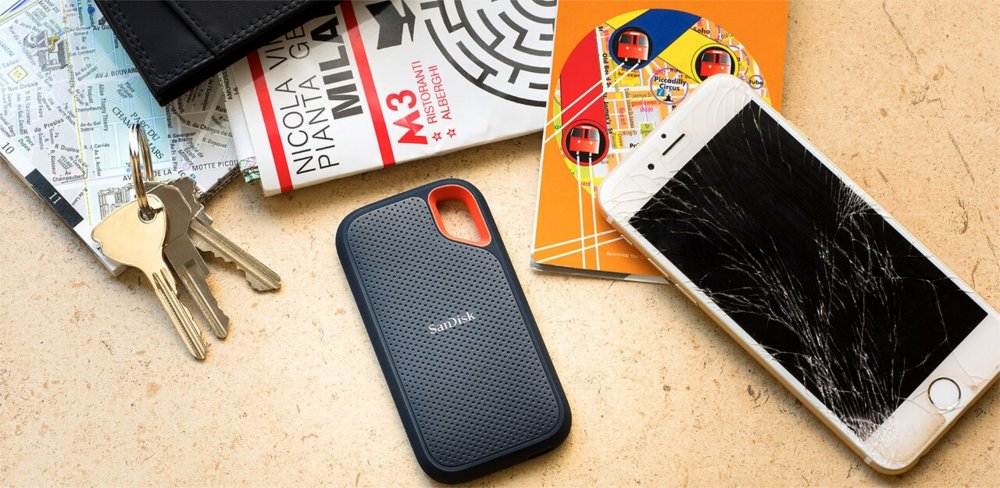 SanDisk Extreme Portable | Externe SSD | 1000GB | USB 3.2 | Zwart | Compact & Robuust - Matmuis