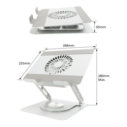 ACT AC8106 | 360° Draaibare Laptopstandaard | Met Ventilator | Traploos Verstelbaar - Matmuis