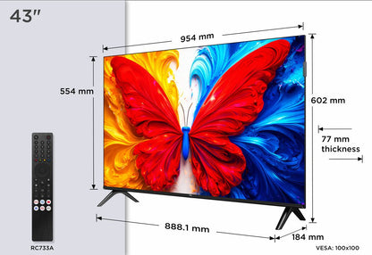 TCL 43S5L 43" | Full HD QLED Smart TV | Android TV | HDR10 | Zwart