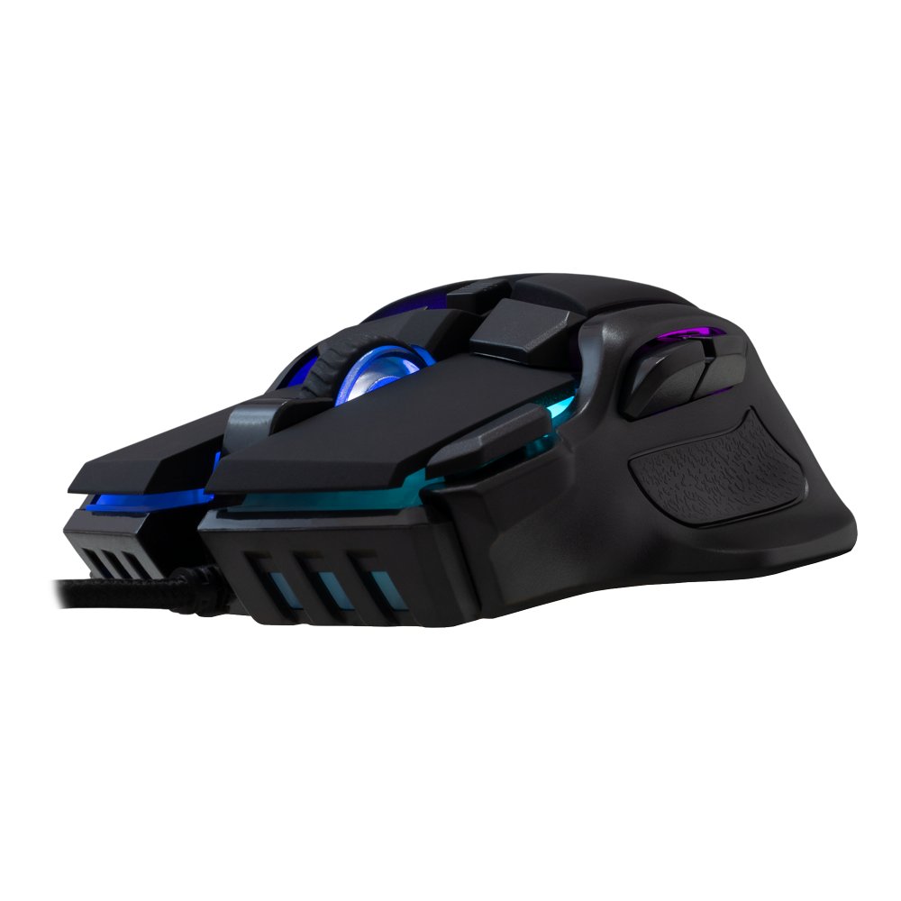 Baracuda PIRANHA RGB | Bedrade Gaming Muis | USB-A | 7200 DPI | Zwart - Matmuis