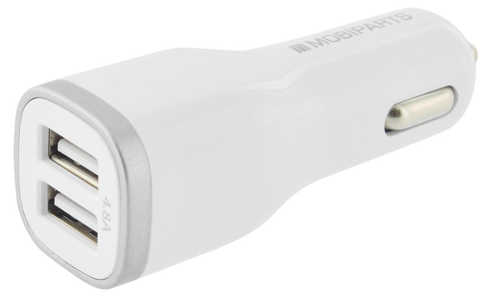 Mobiparts Car Charger | Dual USB-A Autolader 24W / 4.8A | Wit