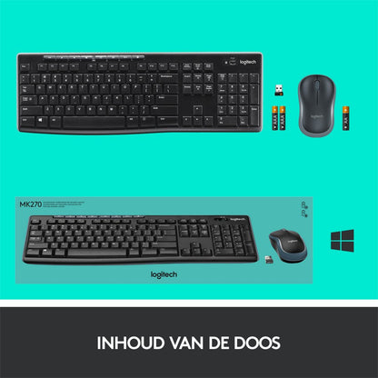 QWERTZ | Logitech MK270 | Draadloze Muis en Toetsenbordcombo | QWERTZ - Matmuis - Matmuis