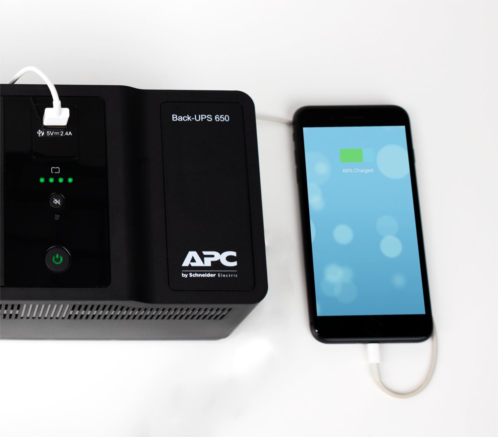 APC Back-UPS BE650G2-GR | 650 VA / 400 W | 8x Schuko Stopcontacten | 1x USB-A Oplaadpoort | LED-statusindicator | Vervangbare Batterij | Compacte Tower UPS - Matmuis - Matmuis