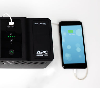 APC Back-UPS BE650G2-GR | 650 VA / 400 W | 8x Schuko Stopcontacten | 1x USB-A Oplaadpoort | LED-statusindicator | Vervangbare Batterij | Compacte Tower UPS - Matmuis - Matmuis