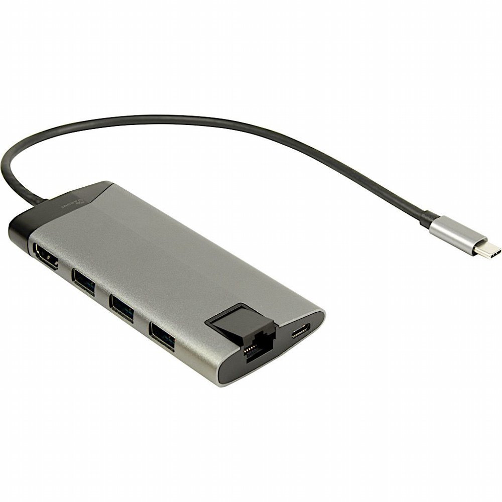 Inter-Tech GDC-802 | Docking Station | USB-C 3.2 Gen 1 | Grijs - Matmuis - Matmuis