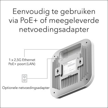 Netgear Insight WAX210 | WiFi 6 Access Point (AX1800) | 1800 Mbit/s | PoE (802.3at) | Inclusief Montagebeugel - Matmuis