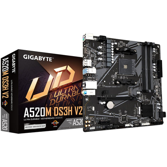 Gigabyte A520M DS3H V2 | Socket AM4 | AMD A520 | 4xDDR4 | Micro ATX | Moederbord - Matmuis - Matmuis