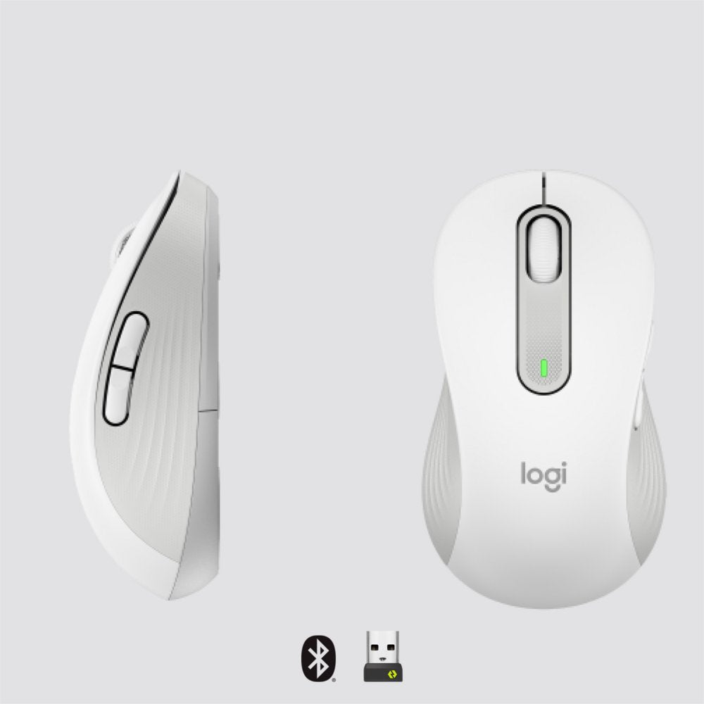 Logitech Signature M650 | Draadloze Muis | Linkshandig | RF + Bluetooth | 2000 DPI | Wit - Matmuis - Matmuis