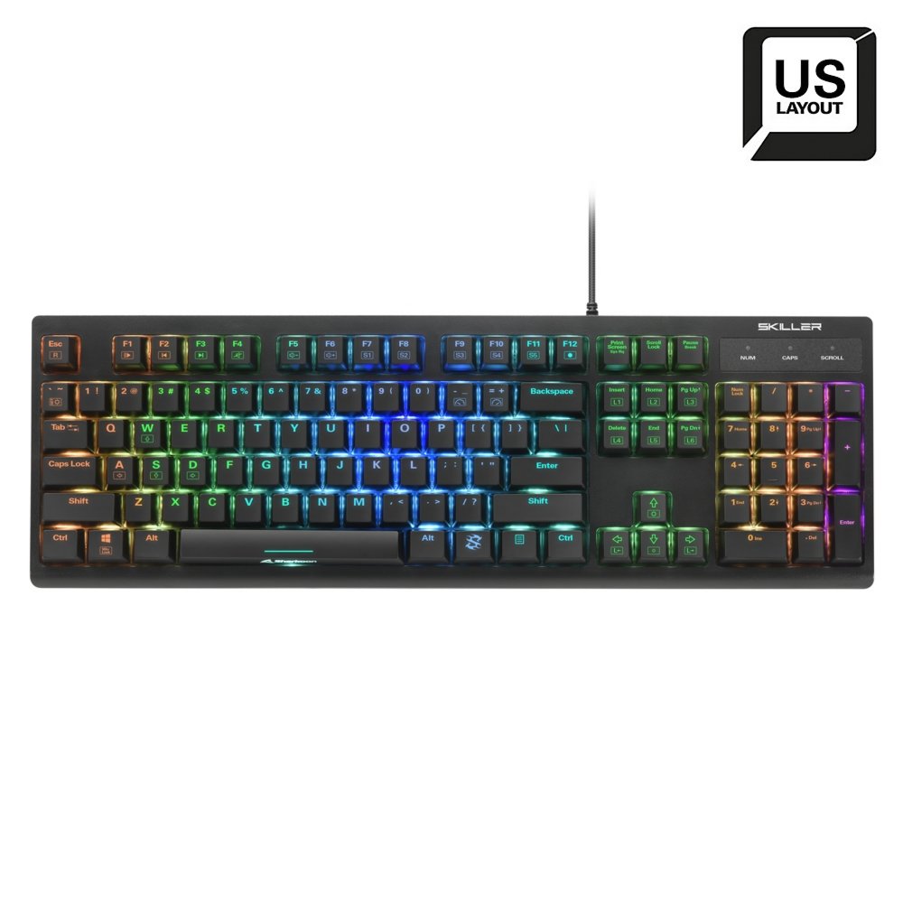 Sharkoon Skiller SGK30 RGB | Bedraad Gaming Toetsenbord | QWERTY - Matmuis - Matmuis