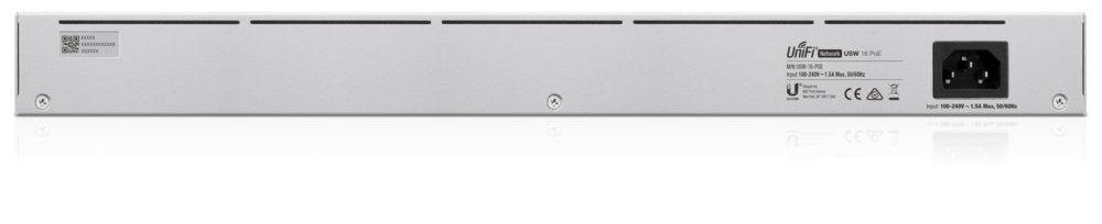 Ubiquiti UniFi USW-16-POE Gen2 | 16-poorts Managed L2/L3 Gigabit Switch | 8x PoE+ (802.3at) | 2x SFP | 42W PoE-budget | Fanless | 1U Rackmount - Matmuis