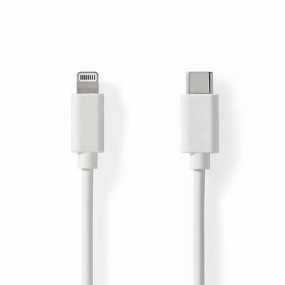 Nedis CCGL39650WT10 | Lightning-naar-USB-C kabel | 1 m | Lightning Male naar USB-C Male | Opladen en synchroniseren | Wit - Matmuis - Matmuis