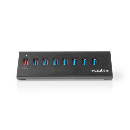 Nedis UHUBUP3810BK interface hub USB 3.2 Gen 1 (3.1 Gen 1) | 8 poorten | Zwart - Matmuis