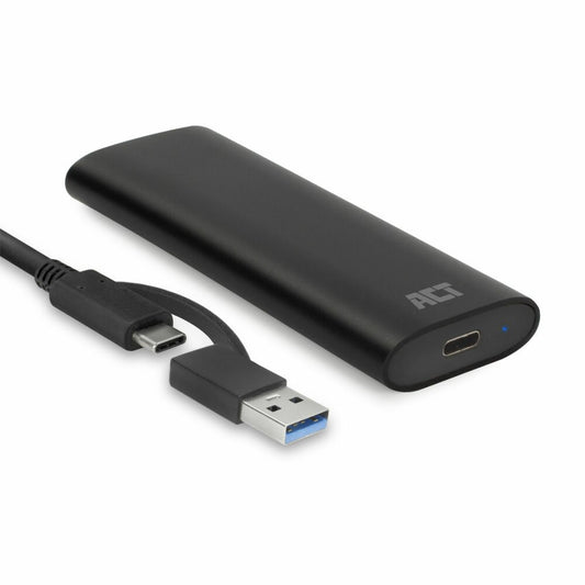 ACT AC1615 | USB-C M.2 NVMe/PCIe SSD Behuizing | Tool-Free | Aluminium | USB 3.2 Gen2 (10 Gbps) - Matmuis - Matmuis