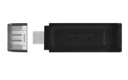 Kingston DataTraveler 70 | 64GB USB-C 3.2 Flash Drive | Zwart - Matmuis - Matmuis