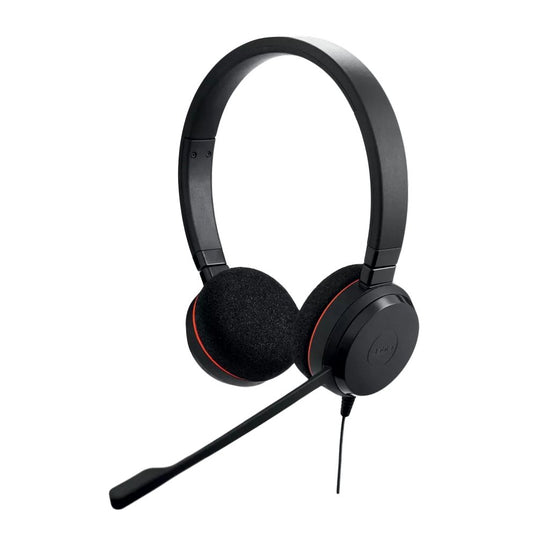 Jabra Evolve 20 MS Duo | Bedrade On-ear Mono Headset | Zwart - Matmuis - Matmuis
