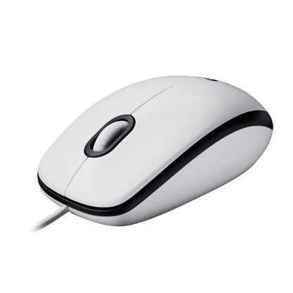 Logitech M100 | Bekabelde Muis | Links- en Rechtshandig | USB-A | 1000 DPI | Wit - Matmuis - Matmuis