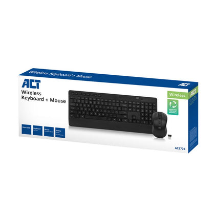 ACT AC5725 | Draadloze Muis en Toetsenbordcombo | QWERTY - Matmuis - Matmuis