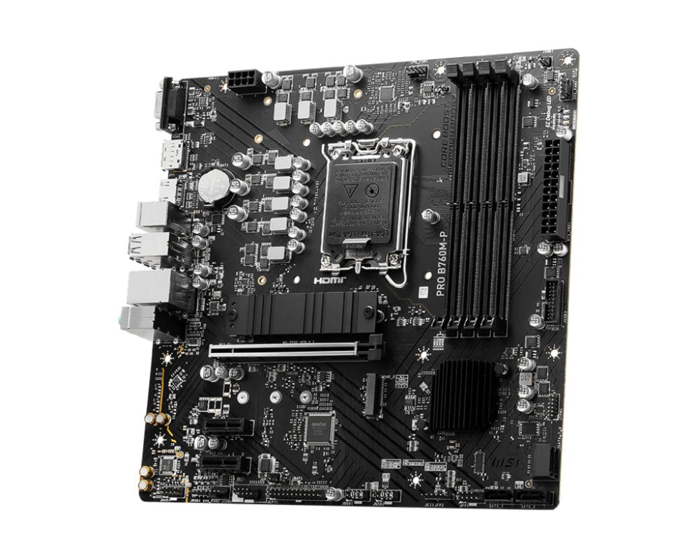MB MSI PRO B760M-P | Socket LGA 1700 | Intel B760 | 4xDDR5 | Micro-ATX | Moederbord - Matmuis - Matmuis