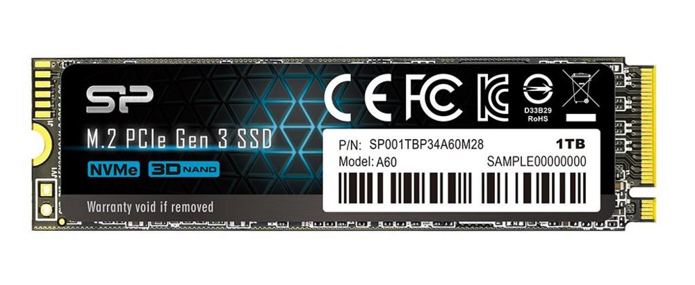 Silicon Power A60 | 1TB NVMe SSD | M.2 Gen3 | 2.200MB/s Lezen | 1.600MB/s Schrijven - Matmuis